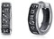 Unisex 925 Sterling Silber Creolen - Kleine Schwarz Schlafen Kreolen Ohrringe - Klapp Ohrschmuck Geschenk für Männer Frauen