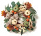 Valery Madelyn 45cm Türkranz Herbstdeko,Herbstkranz Modern Innen und Außen,Deko Kürbis Ahornblatt Beere,Fliege für Haustür Tisch,Herbstgirlande für Fall Decor Erntedank Herbst,Grün
