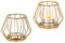 Romadedi Geometrisch Teelicht Kerzenhalter Metall Gold 2er Set Teelichthalter Stumpenkerze Teelichter Kerzen Deko für Wohnzimmer Tischdeko Geburtstag Vintage Haus Esstisch Modern Dekoration