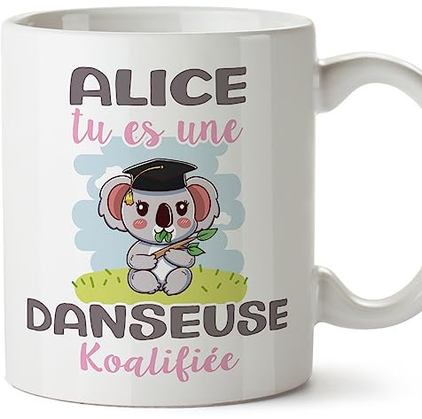Mugffins Tasses Personnalisables pour DANSEUSE femme - En Français - Cadeau Personalisé- Koalifies Personalisés - 11 oz / 330 ml