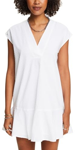 ESPRIT Damen 034ee1e375 Kleid, 100/White, 36