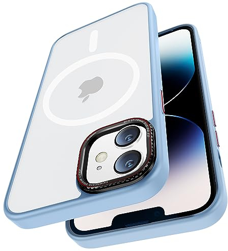 PuyaTeya handyhülle für iPhone 12 Hülle,iPhone 12 pro Hülle,mit Magnetisch Kratzfeste Schutzhülle,Transluzente Matte Anti-Fingerabdruck Hülle für iPhone 12/iPhone 12 pro 6.1 (Babyblau)