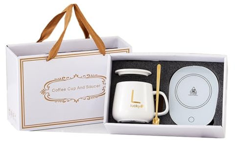 MBETA Coffret cadeau en céramique de tasse de café de température constante de 55°C,Blanc 220 V