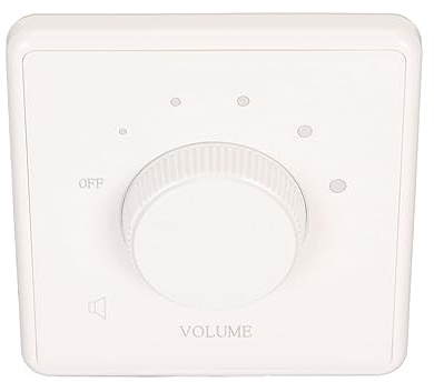 Bewinner Lautstärkeregler für Wandmontage, Stereo-Controller für Heim-Audio-Smart-Lautsprecher, 5-Positionen-Mechanischer Drehknopf, Weiß