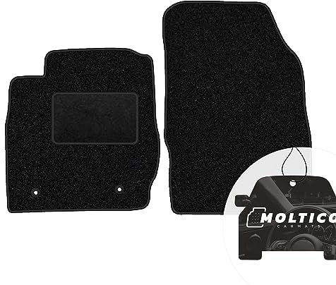 moto-MOLTICO Vorne Fußmatten Auto Velours Autoteppiche Schwarz Automatten Set 2-teilig passend für Ford Fiesta 2011-2017