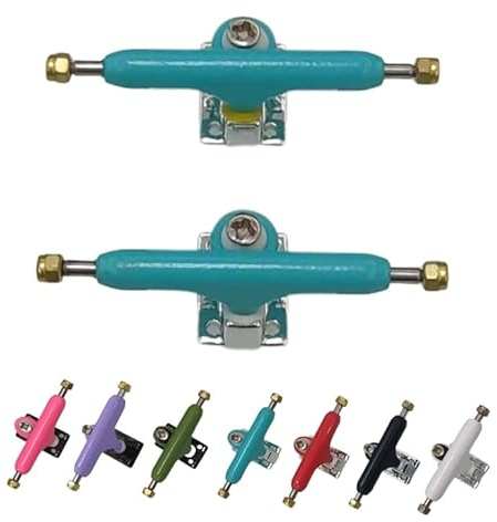 Leefai Pro Fingerboard Trucks (Achsen) 34mm G3 7 Colors Hanger Inverted Style- Pro Mini Finger Skateboard Truck with Single Axles and Pivot Cups-Hanger Color (Grün)