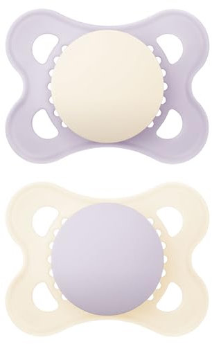 MAM Original Pure Schnuller 2-6 Monate (2er Set), Baby Schnuller aus dauerhaftem und biologisch nachwachsenden Material, Silikon SkinSoft Schnuller mit MAM Schnulleretui