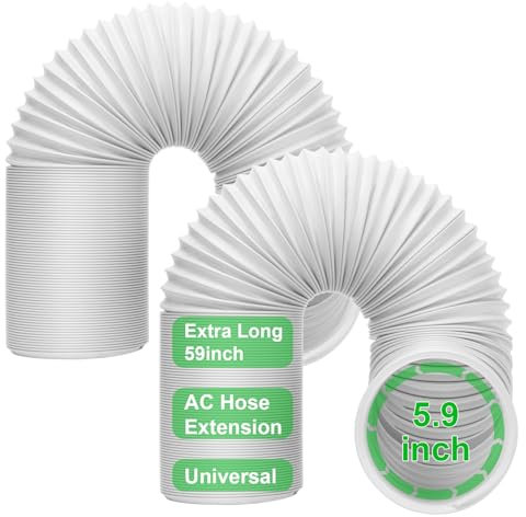 2 Pack Portable Air Conditioner Vent Hose, AC Hose with 5.9 Diameter, Anti-Clockwise Thread, Length up to 59