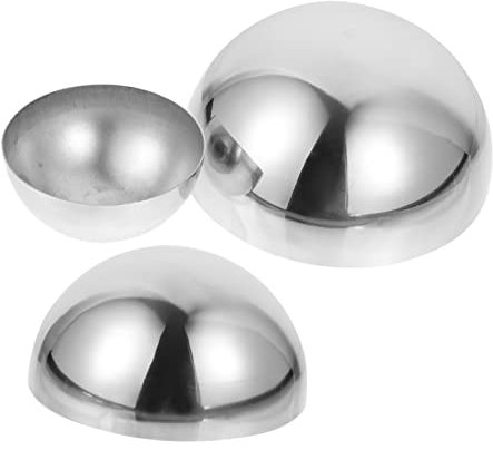 NUOBESTY 3 Pièces Hémisphère Creux Stainless Steel Acier Inoxydable Bille Acier Decoration Jardin Balle Piscine déco Jardin épaissir Boule décorative décorations Terre Boule à facettes