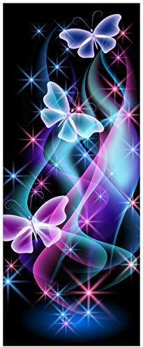Wallario Glasbild Schmetterlinge in bunten, strahlenden Farben - 50 x 125 cm Wandbilder Glas in Premium-Qualität: Brillante Farben, freischwebende Optik