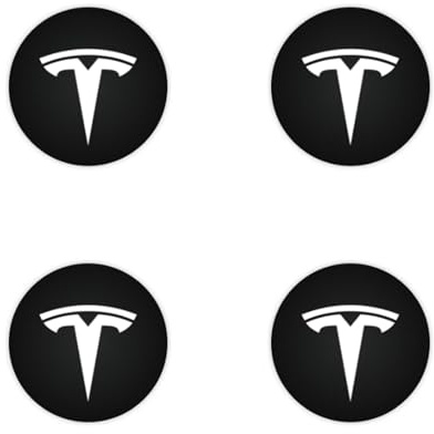 SANNITOU 4 StüCk Radkappen Aufkleber für Tesla Model Y Model 3, Reifen Felgendeckel Aufkleber Nabenkappen Abzeichen Sticker Autozubehör Schmücken Zubehör,White