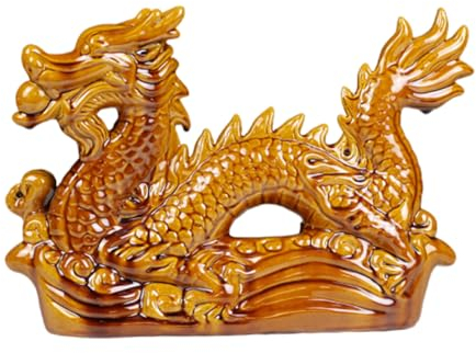 OYWEHECE Drache-Desktop-Ornament für Geschenke und Dekorationen – Keramik-Drachenstatue, Drachenfiguren, Chinesische Figur, Ornament für Das Chinesische Neujahrssegen- 2024,E-36 * 23.5CM