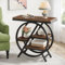 Tribesigns Table d'appoint étroite à 3 niveaux pour salon, table d'appoint en bois avec cadre géométrique en métal, table de chevet industrielle et table de chevet pour chambre à coucher