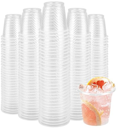Kleemeiero 200 Stück Schnapsgläser Plastik 60ml/6cl Shotgläser Wiederverwendbarer Plastikbecher Trinkbecher Transparent Shot Becher Partybecher Schnapsbecher für Geburtstage Verkostung Partys