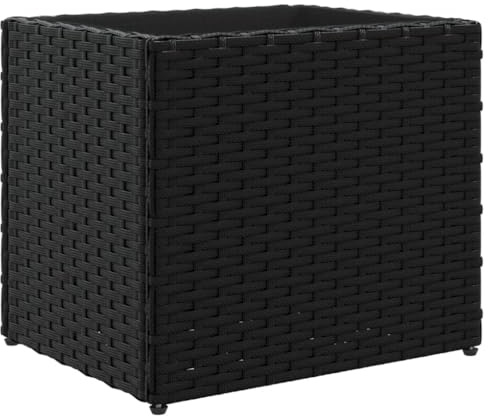 vidaXL Pflanzkübel Schwarz 36x30x32 cm Poly Rattan