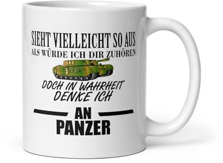 Lustige Panzer Tasse mit Spruch – Perfektes Bundeswehr Geschenk – Kaffeebecher 330 ml für Soldaten, Männer und Frauen – Ideal für Geburtstag, Weihnachten, Vatertag