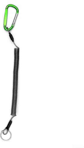 Flexible Spiral Spring Lanyard for Fishing Pliers, Antilost Rope, Aluminum Lock (Green)