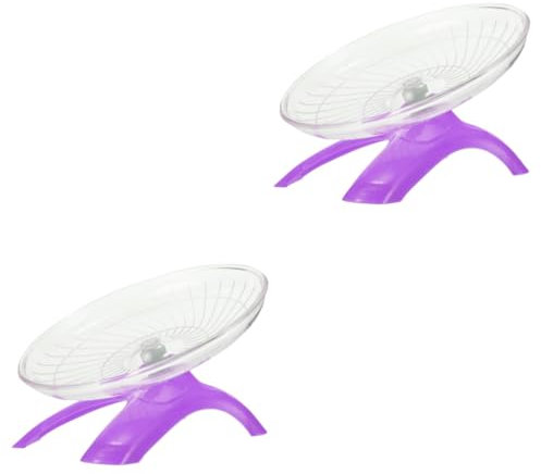 WOONEKY 2pcs Dwarf Hamster Ball Large Running Wheel Flying Saucer for Hamsters Low Noise and Safe Exercise Wheel