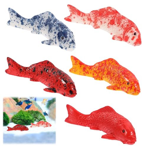 HAYGEM 5 Pièces Poissons Artificiels pour Décoration d'aquarium Colorée, Poisson Simulé Artificiel en Résine, Faux Poisson Aquarium, Utilisé comme Accessoires d'aquarium, Ornement de Table Basse