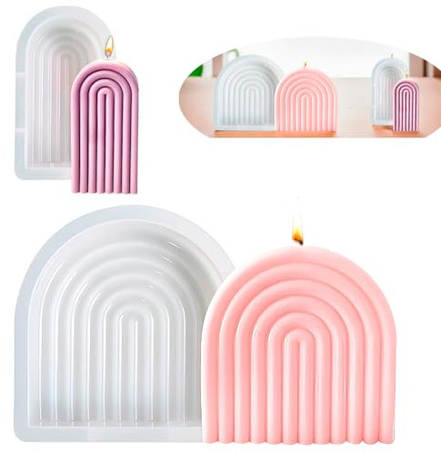 2 Pcs Kerzenformen N-förmiger zum gießen, Regenbogenbrücken Silikonkerzenform Große Kerzen formen Silikon, silikonform kerzen 3D Silikonformen DIY zur Herstellung von Seife, Kerzen, Handwerk Ornamente