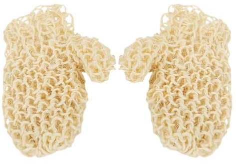 Beaupretty 1 paire de gants exfoliants en sisal naturel réutilisables pour le nettoyage en profondeur et l'exfoliation de la peau, design léger et tissé à la main pour le lavage du corps et les