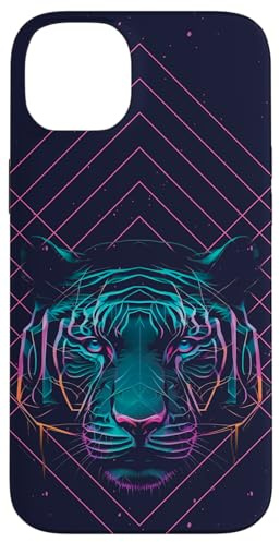 Tiger Face Auriculares Geométricos Carcasa para iPhone 14 Plus