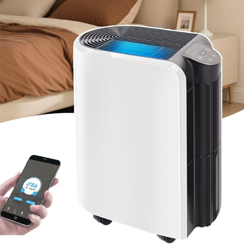 pedenencelia Portable Dehumidifier With Touch Screen Display,20l/Day Dehumidifier For Home Damp,App Intelligent Control | Custom Humidity Control, For Basement, Bedroom, Bathroom, Laundry Room
