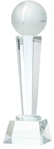 QUARKZMAN Kristallglas Trophäe Mit Box 9 x 2.8 Zoll Volleyball Champions Auszeichnung Für Desktop Tisch Deko Turniere Sportwettbewerbe Briefbeschwerer Klar