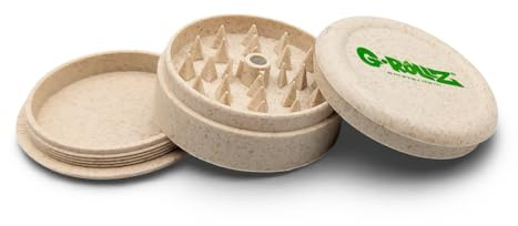 G-Rollz Biodegradable Grinder 60mm 3-Piece - Eco-Friendly Premium Grinding Tool for Herbs and Spices (Ivory White)