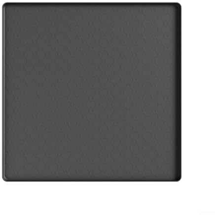 Fridge Silicone Mat 50x50CM,Under Refrigerator Floor Protector Mat with Raised Edges, Drip Pan for Mini Fridge & Washing Machine, Non-Slip Floor Protector Against Leaks and Condensation(Black A)