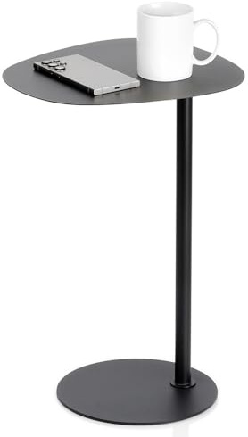 Vilde Beistelltisch Metall 35 x 25 x 53 cm Moderner Sofatisch in Schwarz | Pulverbeschichtet stabil Kleiner Ablagetisch für Wohnzimmer, Schlafzimmer, Balkon oder Büro