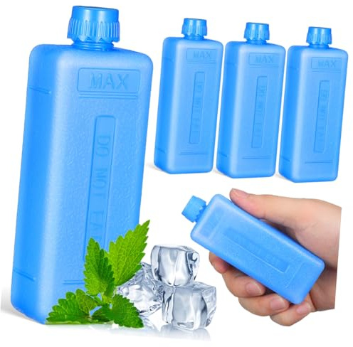 Veemoon Lot de 4 Blocs Réfrigérants Réutilisables Moyenne Taille pour Glacière et Ventilateur Climatiseur, Matériaux Uniques, Pack de Glace Multifonction pour Camping, Bureau et