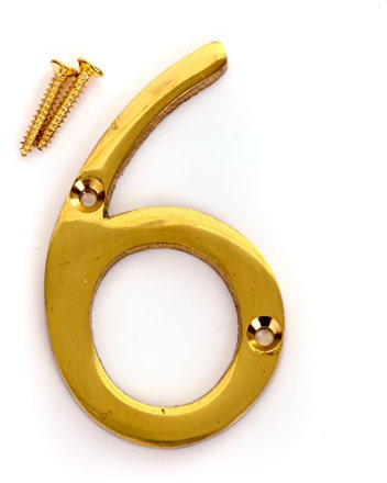 3 Solid Brass House Number 6 Front Door Building Porch Gate Address Six