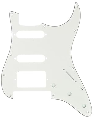 Musiclily Pro 11 Löcher HSS Strat Pickguard Gitarren Schlagbrett für Fender American/Mexican Standard Stratocaster Modern Style E-Gitarre mit Floyd Rose Bridge Cut,3 lagig Pergament
