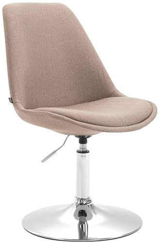 CLP Esszimmerstuhl Maverick I Stoff-Bezug I Drehstuhl, Farbe:Taupe, Gestell Farbe:Chrom