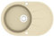 vidaXL Fregadero de Cocina de Granito con un Seno Ovalado Lavabo Cocina Fontanería Piezas de Fontanería y Bricolaje Pileta Escurreplatos Platos Beige