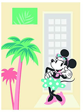 Disney Wandbild von Komar | Minnie Mouse Palms | Kinderzimmer, Babyzimmer, Dekoration, Kunstdruck | Größe 30x40cm (Breite x Höhe) | ohne Rahmen | WB050-30x40