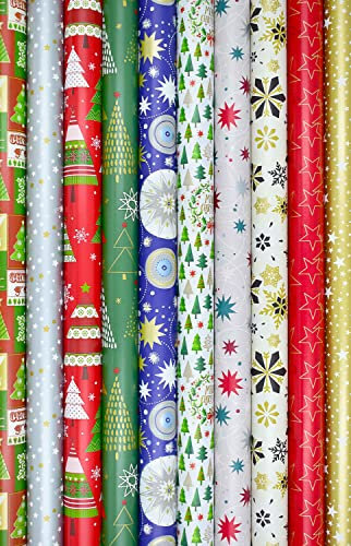 10 Rollen Geschenkpapier Weihnachten Verpackung Weihnachtsgeschenkpapier Geschenkverpackung Geburtstag Feier Papier 200x70cm