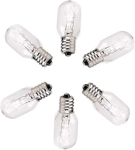 XIHOME Value Pack of 6 Bulbs Original Replacement Long Lasting 14 Watt Dimmable SES E14 Small Edison Screw Cap Socket Incandescent Candelabra Himalayan Lava Rock Salt Night Light Pygmy Lamp Bulb