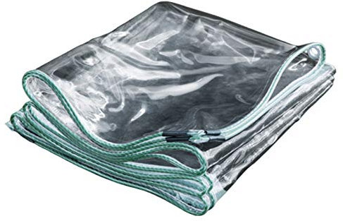FENGSHOUU Durchsichtig Kunststofffolie Fensterfolie Transparent Wasserdicht Gewebeplane Klarsicht-PVC-Folie Abdeckplane Vorhang Planen Regenschutz Tarp,Balkon Zeltplane,Mit Ösen,0,5mm