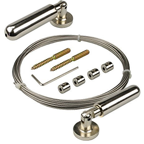 JalousieCrew Seilspanngarnitur Seilspanner Drahtseil Spannset Seilspannsystem 5m (vernickelt)