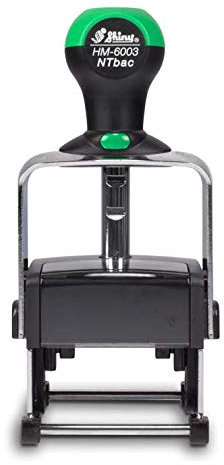 Personalisierbarer Stativstempel aus recyceltem Material Shiny ECOline HM-6003 - mit eigenem Text und Logo gestalten, 50 x 30 mm für bis zu 6 Zeilen