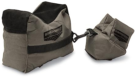 Birchwood Casey Gun Rest Filled | Durable Water-Resistant Front & Rear Shooting Bags with Inert Poly Bead Fill, Non-Slip Bottom & Suede Leather Topper