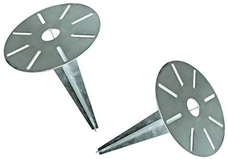 Erdspiess Universal 2er Set für Steckdosensäule Wegeleuchte mit Kabeldurchführung 30cm lang, Bodenplatte 18,5 cm Durchmesser