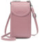 REETEE Sac Bandoulière Téléphone Portable Femme RFID Blocage Portefeuille Cuir Sac à Main Porte Feuille Fermeture éclair Pochette Porte Monnaie et Réglables Bandoulière (Rose) 0058 19.5x11x5.5cm