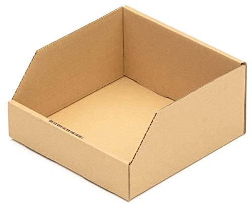 KK Verpackungen® Regalkartons | 200 Stück, 200 x 200 x 100 mm, Lagerboxen für Lagerregale | Sichtboxen aus Pappe für Kleinteile
