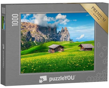 puzzleYOU: Puzzle 1000 Teile „Malerische Landschaft der Seiser ALM, Dolomiten, Südtirol“ – aus der Puzzle-Kollektion Südtirol, Seiser ALM