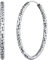 FOCALOOK Damen Hoop Ohrringe Silber 925 Kreis Creolen 50mm karierte Runde Statement Ohrringe Street Style Ohrschmuck Accessoire für Bürodamen Office Lady