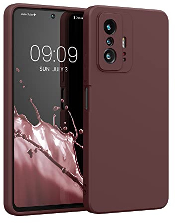 kwmobile Hülle kompatibel mit Xiaomi 11T / 11T Pro Hülle - gummierte TPU Silikon Handyhülle - Schutzhülle für kabelloses Laden - Case in Tawny Red