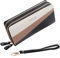 Yibingkea Portefeuille en Cuir synthétique pour Femme avec Double Fermeture éclair et Plusieurs emplacements pour Cartes (Black1)